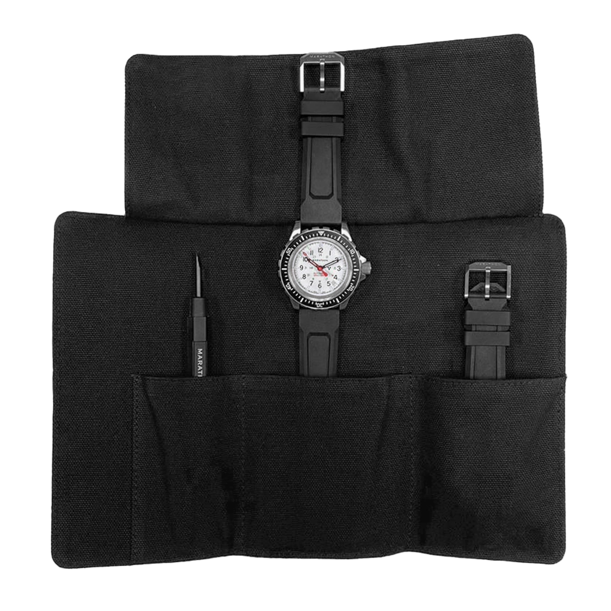Black Canvas Watch Roll