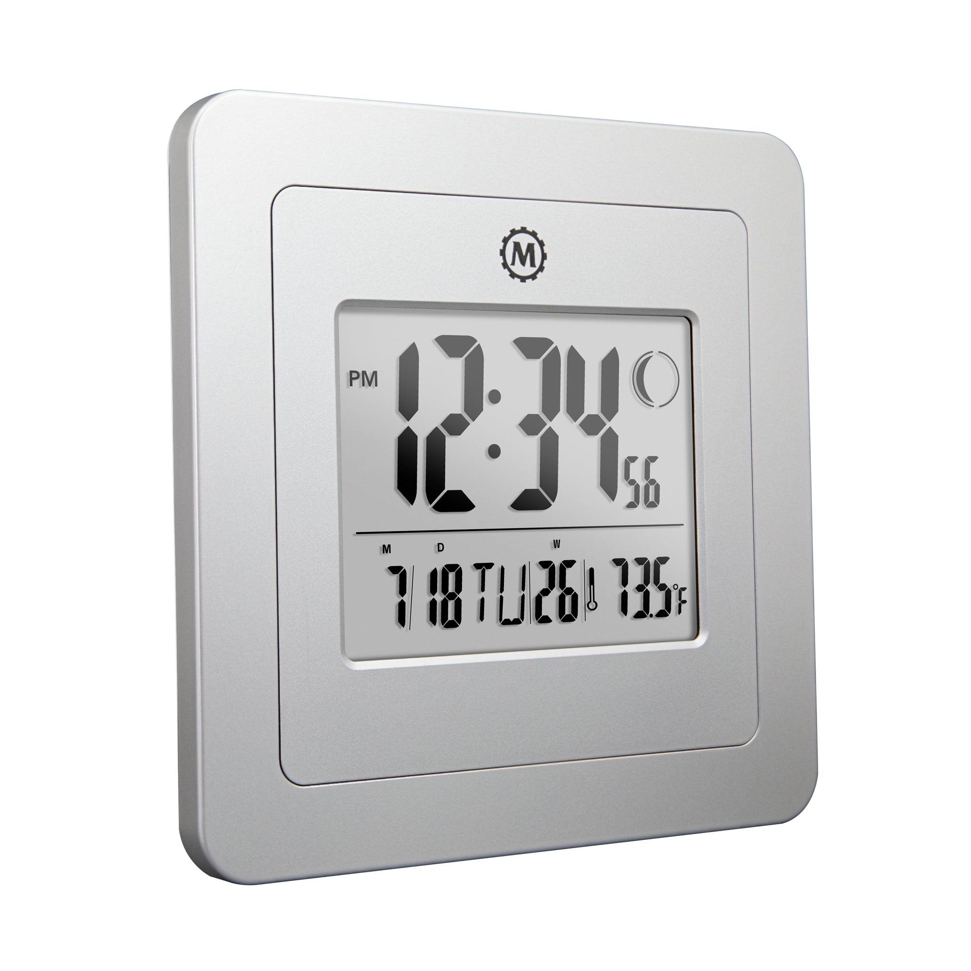Marathon BASICS Reloj de pared digital con fase lunar