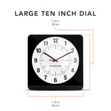 Reloj de pared analógico Studio Edition Jumbo de 12 pulgadas con retroiluminación automática - Negro image