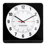 Reloj de pared analógico Studio Edition Jumbo de 12 pulgadas con retroiluminación automática - Negro