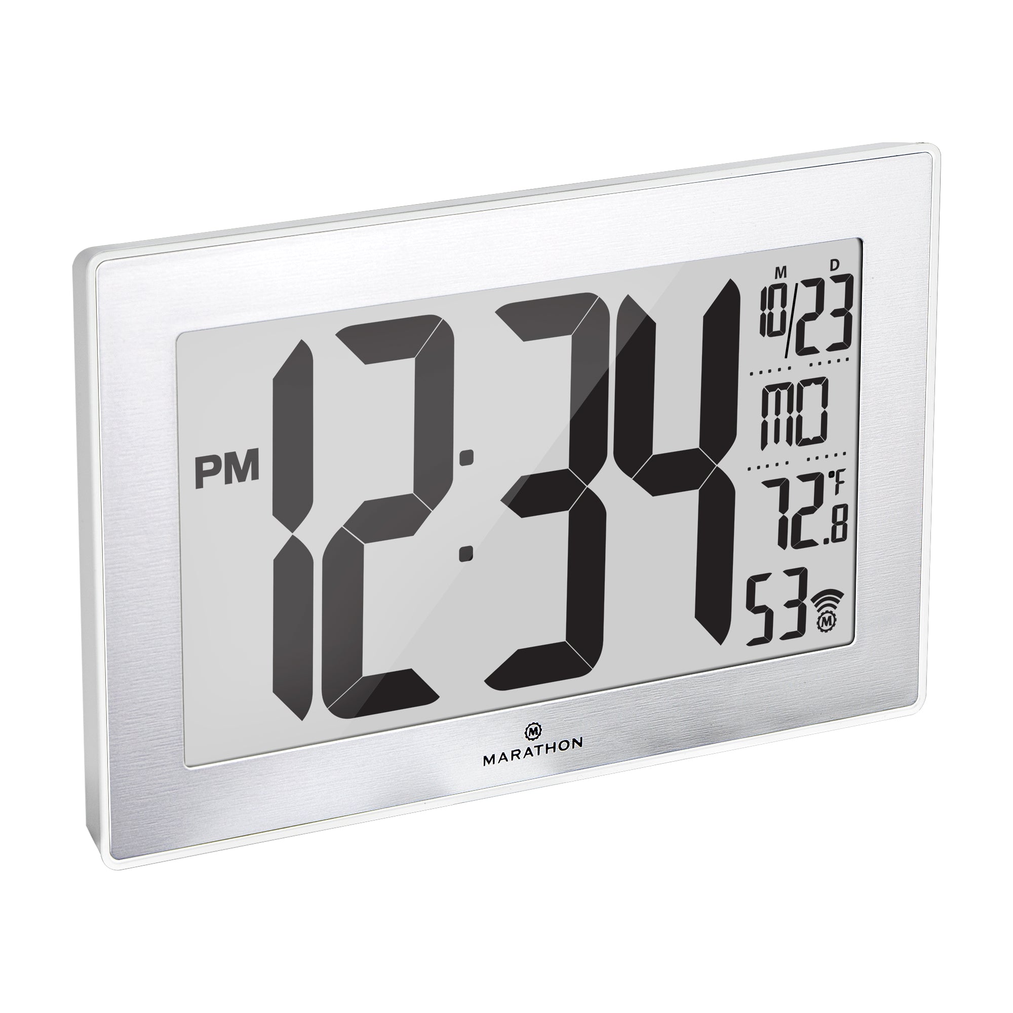 Atómico, autoajustable, autoajustable, reloj de pared con soporte y 8 zonas horarias