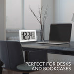 Atómico, autoajustable, autoajustable, reloj de pared con soporte y 8 zonas horarias