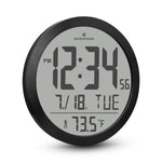 15 Inch Round Digital Wall Clock - Black