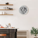 15 Inch Round Digital Wall Clock - Black
