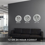 15 Inch Round Digital Wall Clock - Black