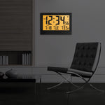 Horloge murale atomique géante avec rétroéclairage automatique et adaptateur secteur