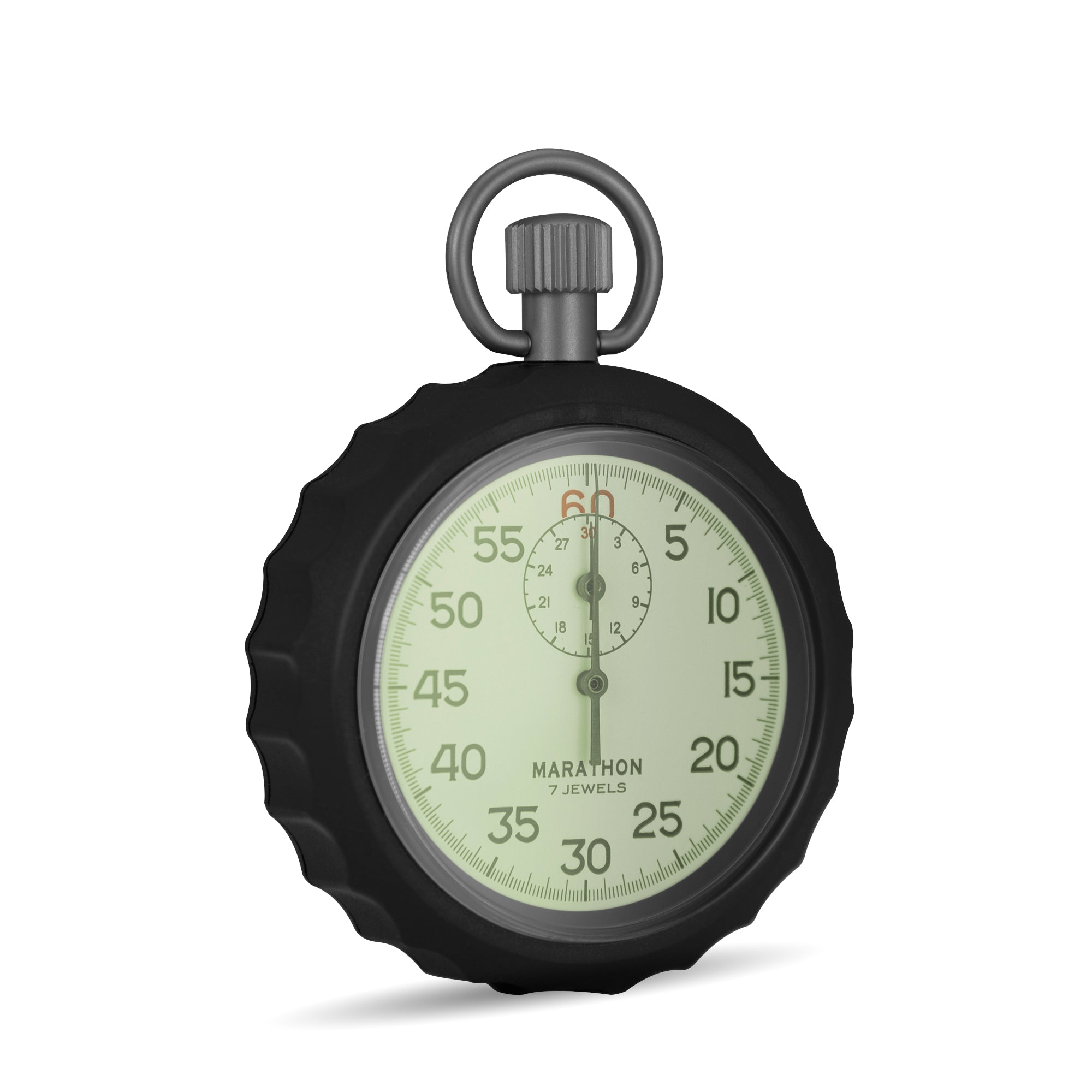 Mechanical Stopwatch: Single Action Glow in the Dark, (1/5 sec) 30 min Register