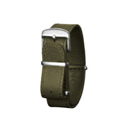 22mm Leather NATO Watch Band/Strap with Stainless Steel Square Buckle - marathonwatch