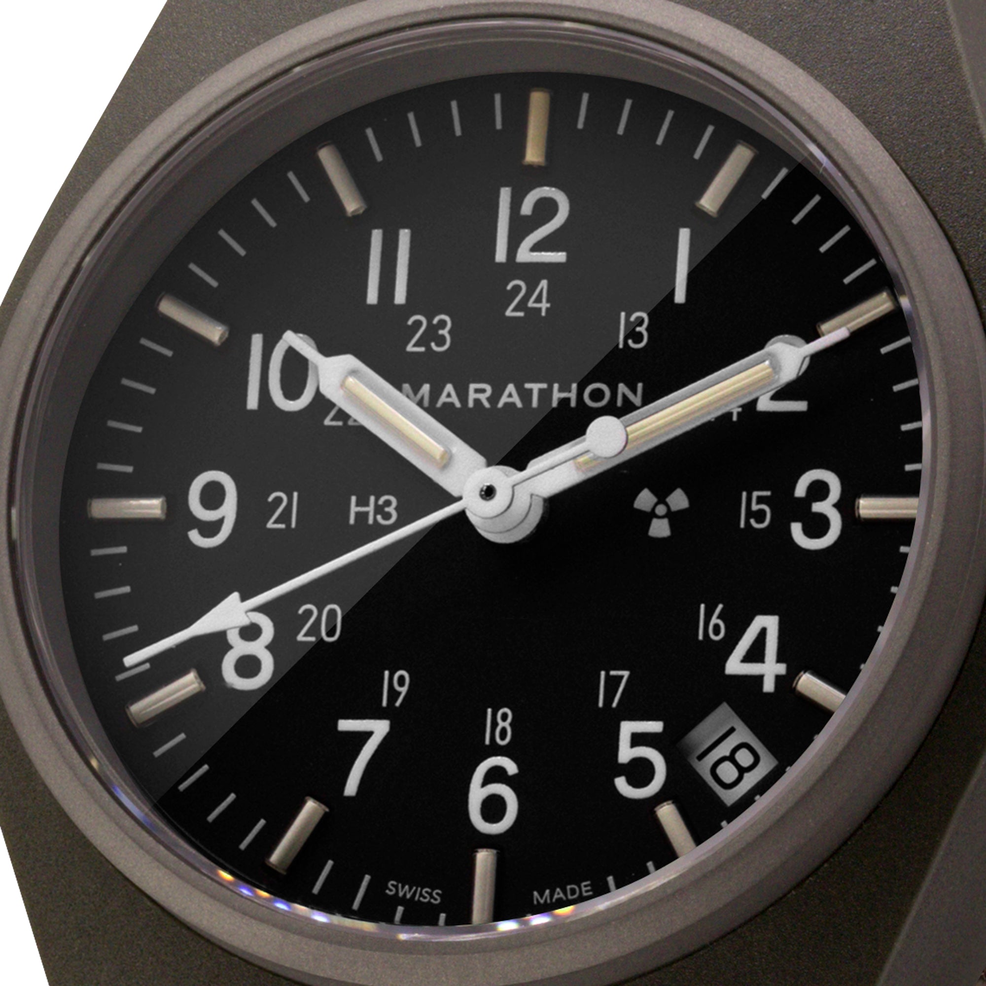 Sage Green General Purpose Quartz with Date (GPQ) No US Government Markings - 34mm - marathonwatch