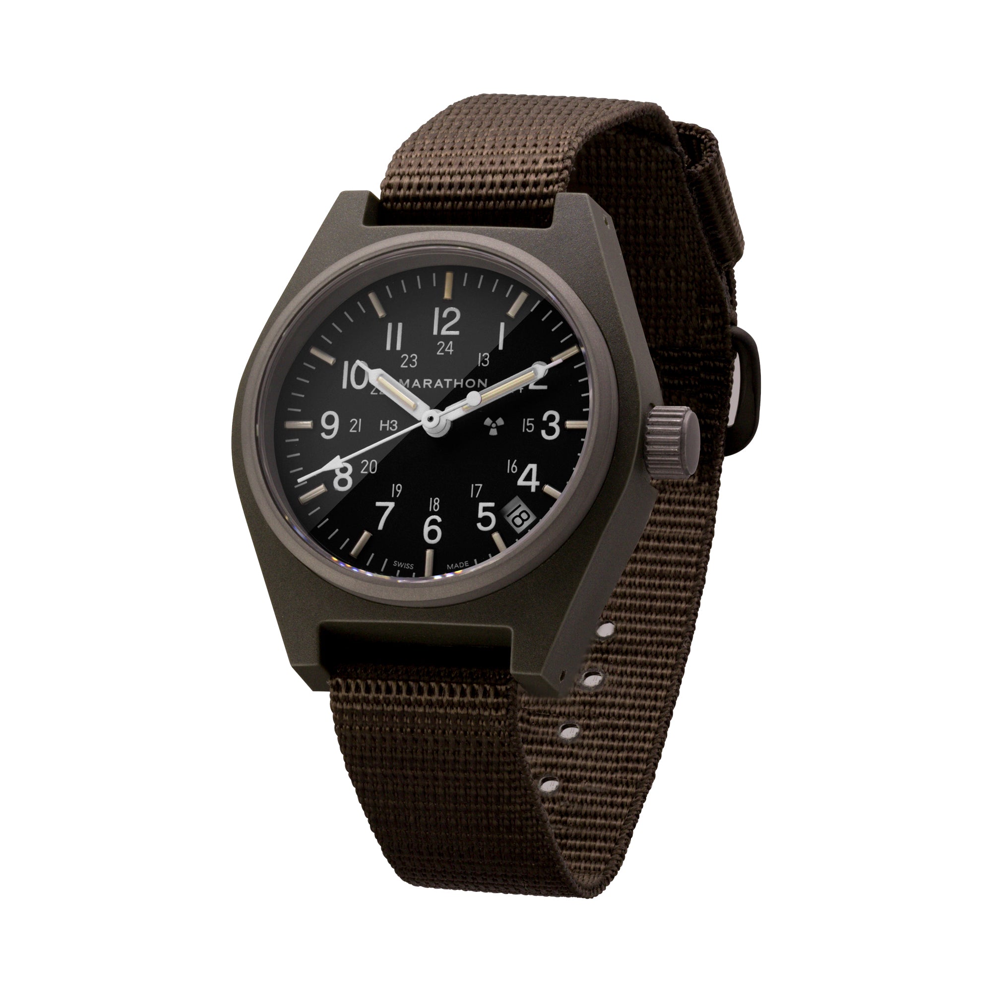 Sage Green General Purpose Quartz with Date (GPQ) No US Government Markings - 34mm - marathonwatch